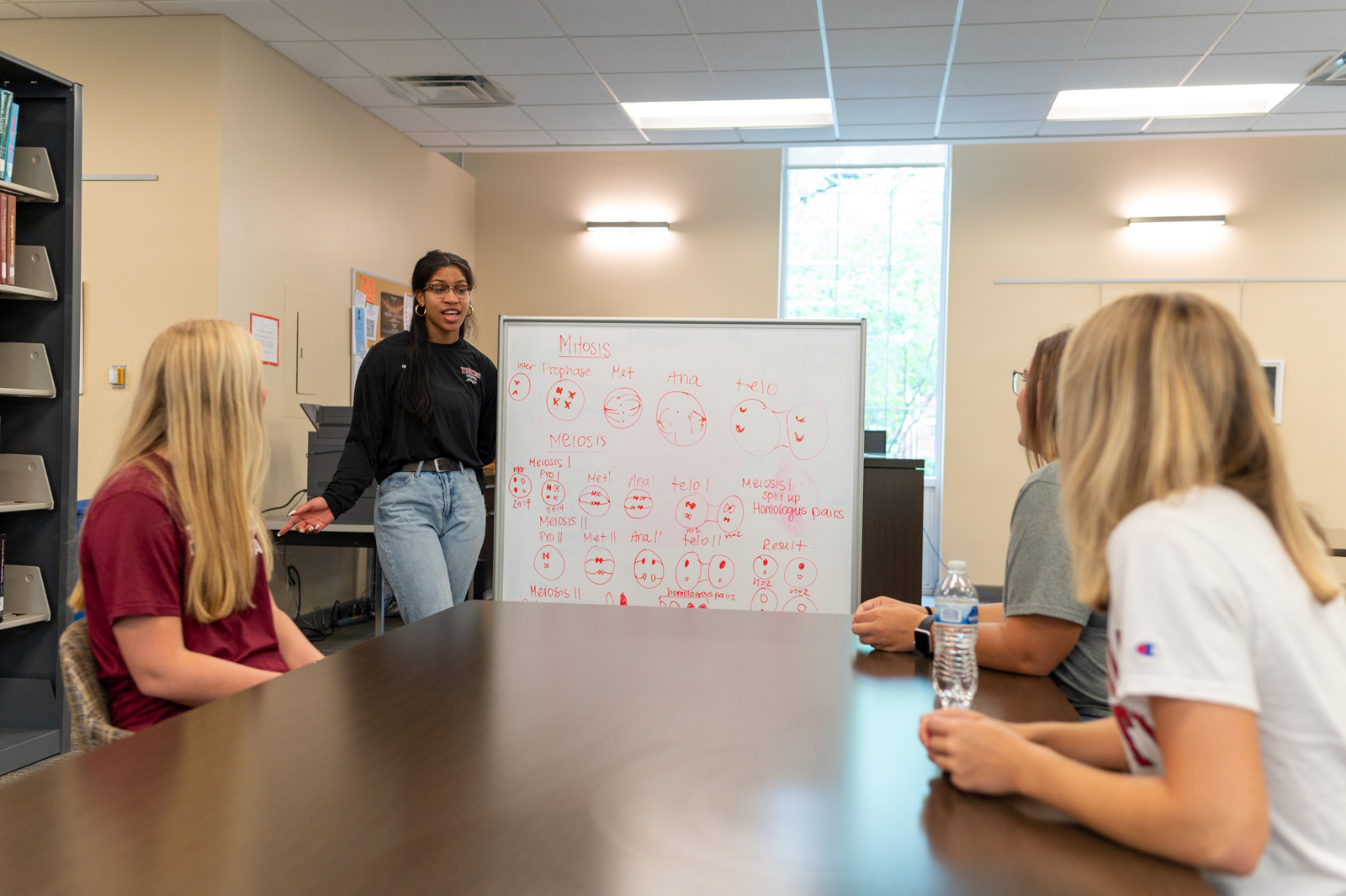 tutoring session in the library