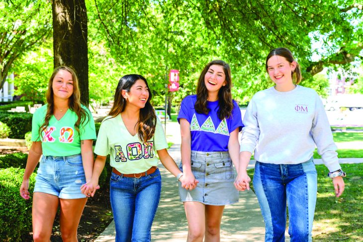 students belonging to four sororities