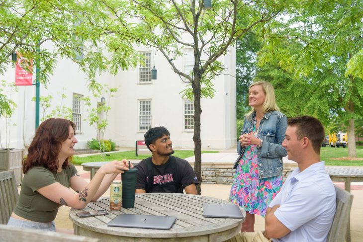 transy professor teaching an outdoor class