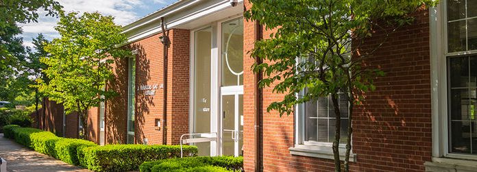 exterior shot of the library