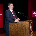 Brien Lewis addressing audience