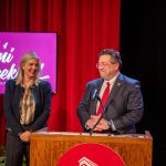 Brien Lewis introducing Jennifer A. Moore