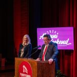 Brien Lewis introducing Jennifer A. Moore