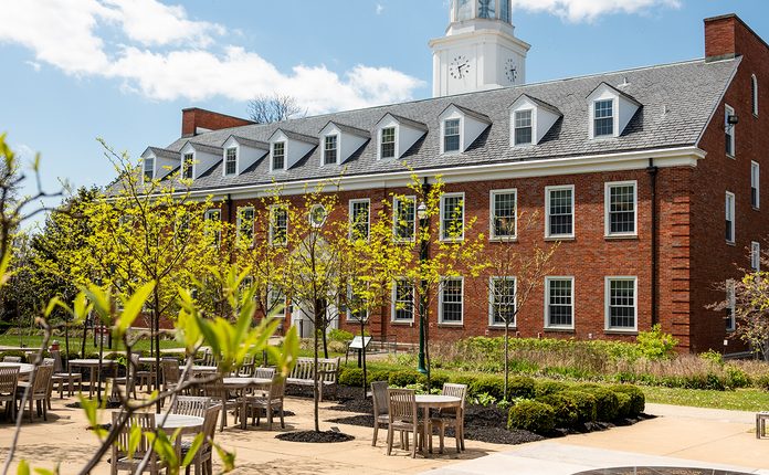 alumni plaza with carpenter academic center in background