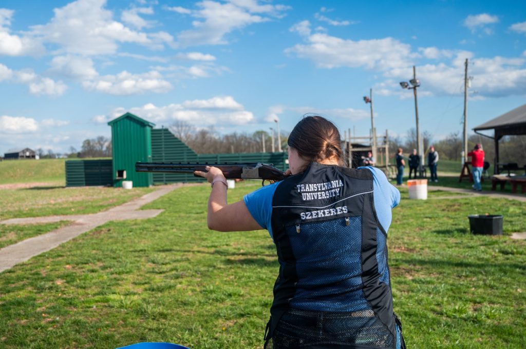 shooter prepares for the target to be launched