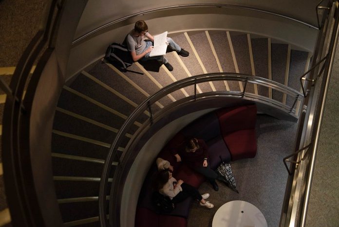 spiral staircase viewed from above