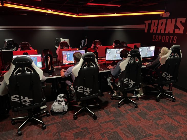 Students gaming in the esports arena