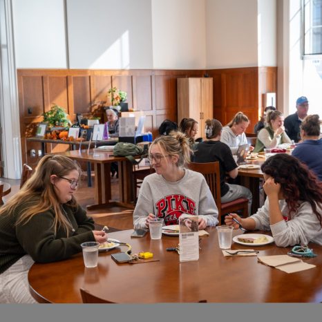 students dining in cafeteria