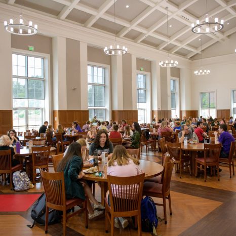 main seating area of cafeteria during meal service