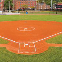 A veiw of the field from behind home plate