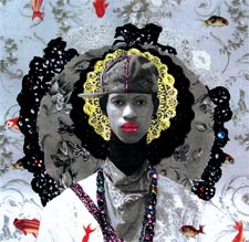 Untitled III, from the Disciplez Series by Ebony G. Patterson. Mixed media on paper.