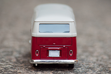 red and white toy van