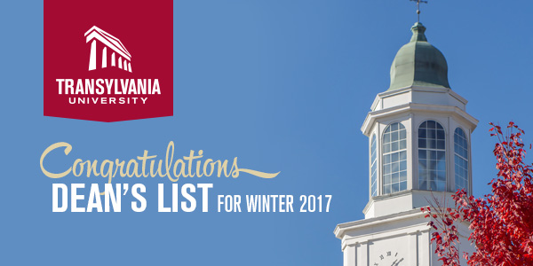 Congratulations - Dean's list for winter 2017