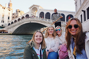 students on a gondola