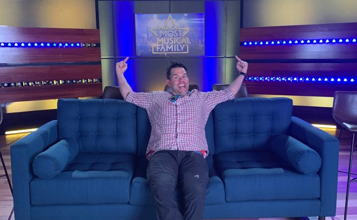 Hayden Mauk on the set of "America's Most Musical Family."