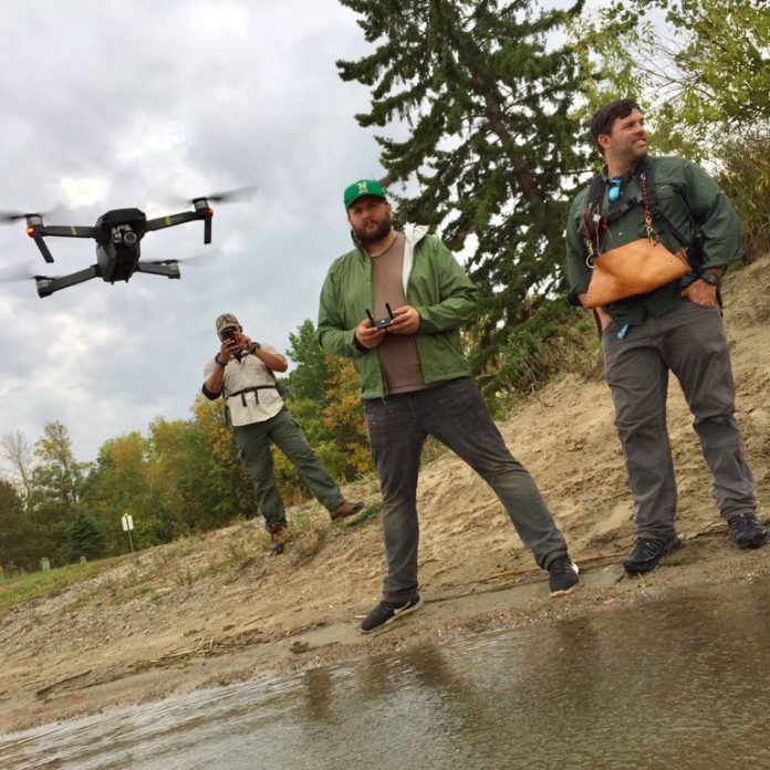 Hayden Mauk and colleagues fly a drone to capture the perfect shot.
