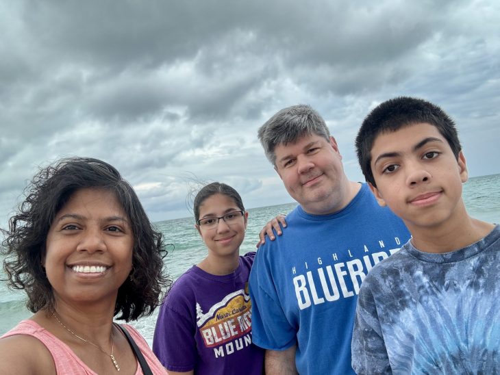 Williams family at the beach
