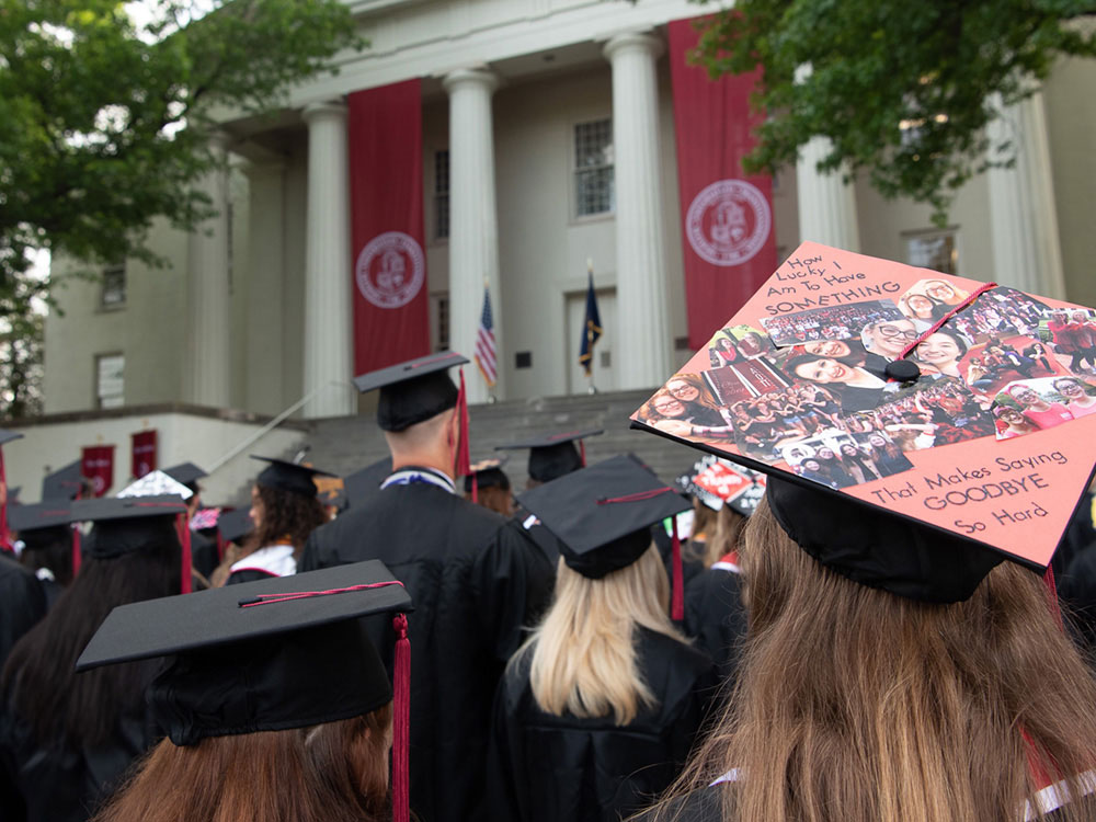 Commencement ceremony in front of Old Morrison at Transylvania University